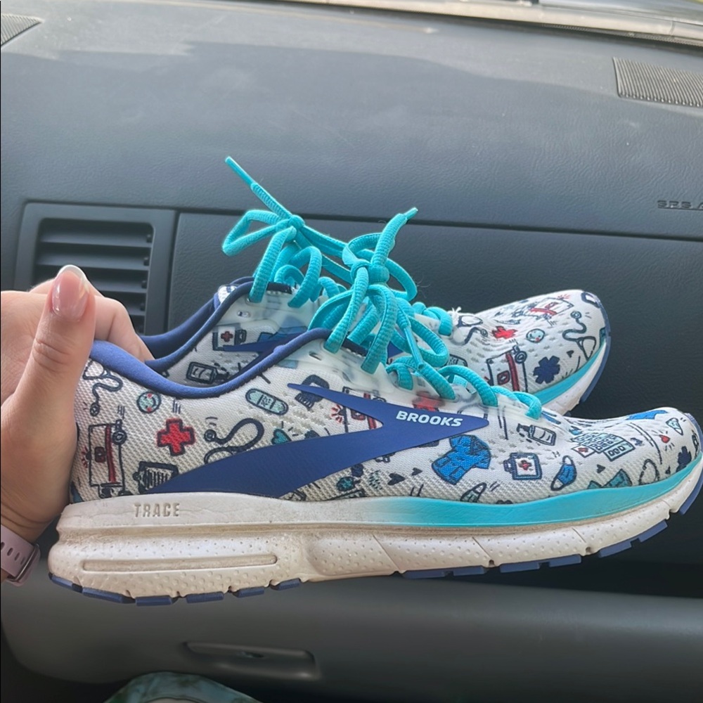 Brooks White and Blue Sneakers Healthcare Design